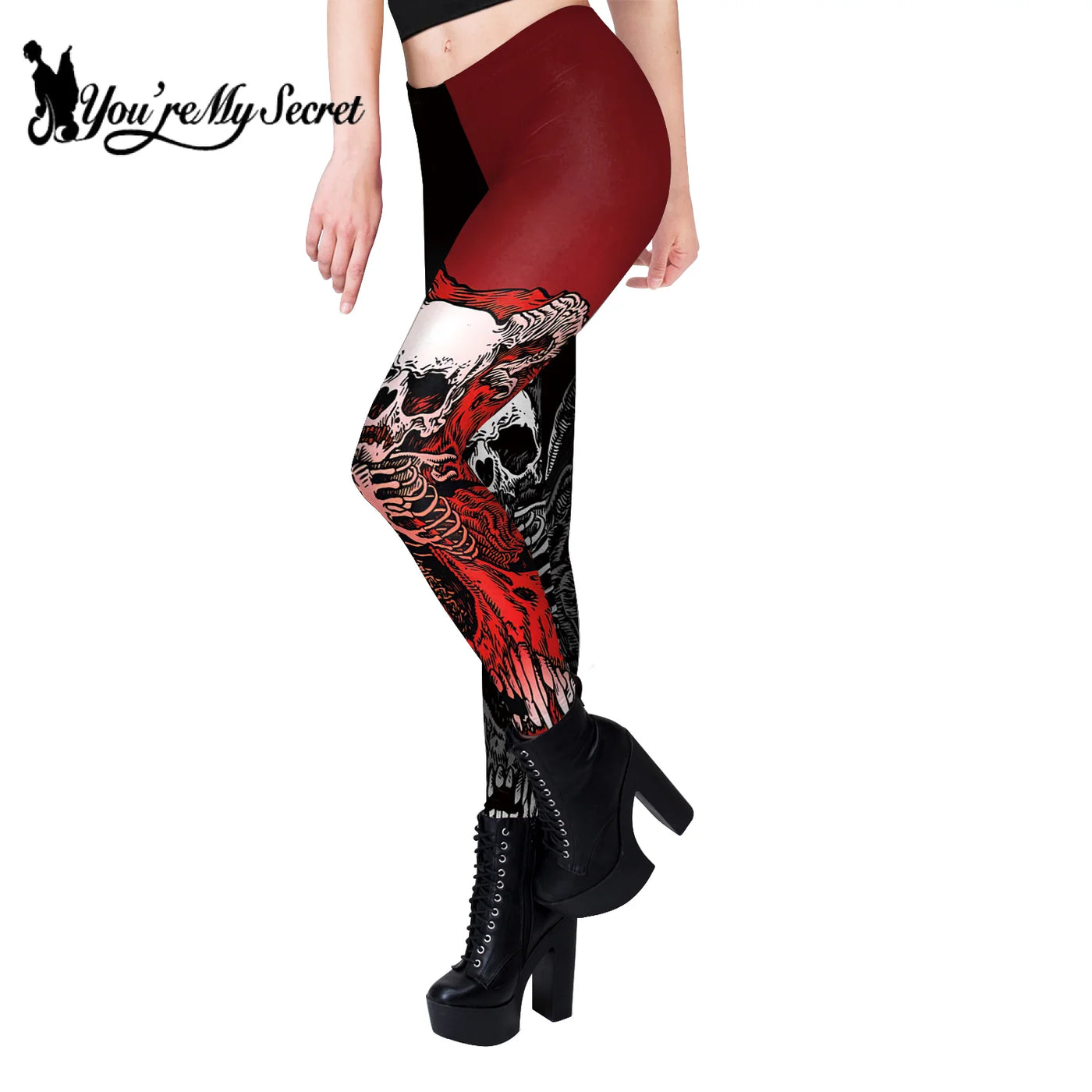 Skeleton Print Gothic Leggings