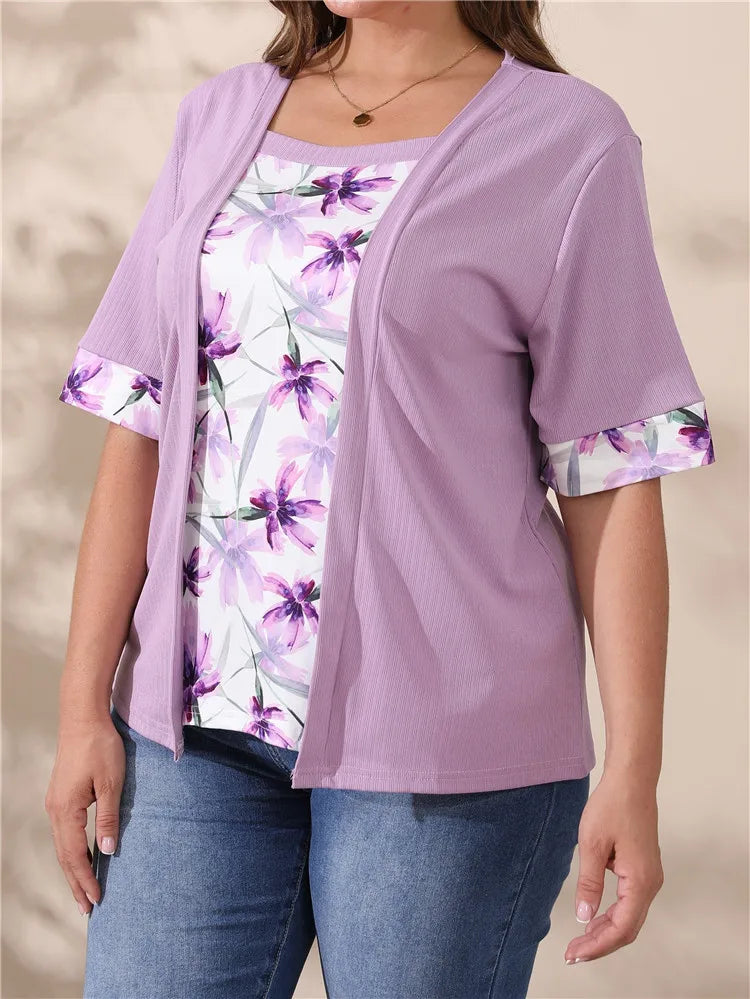 BOXDAQ Patchwork Square Neck Top