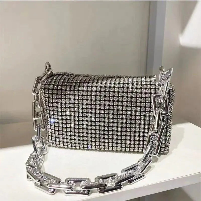 ABS Rhinestone Crossbody Bag - Evening Ready