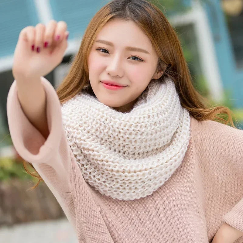 Knitted Necklace Scarf - Warm Winter Fashion Accent