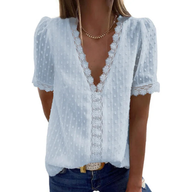 OYAO Longline V-Neck Casual Tee