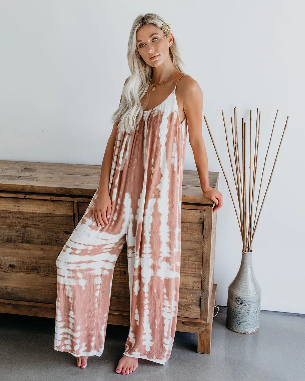 Wide-Leg Suspender Jumpsuit